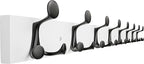 SKOLOO 43-Inch White Wood Coat Rack Wall Mount with 8 Triple Hooks - Ideal for Family Entrances, Classrooms, and Pet Supplies Storage - Perfect Coat Hooks for Wall