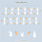 Cheerland Bunny Garland Party Decorations Cute Rabbit Carrot Banner Hanging Streamer for Girls Kids Birthday Baby Shower Classroom Home Office Decor Easter Garden Animal Tea Parties Supplies 2pcs