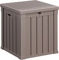 40 Gallon Resin Deck Box, Lockable Patio Outdoor Storage Box for Furniture, Garden Tools and Tools Storage, Waterproof Outside Storage Boxes - Grey