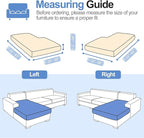 Chaise Cushion Cover for Sectional Sofa, Softer Chenille Sofa Cover for L Shaped Couch (Left or Right Facing), Stretch Chaise Couch Slipcover (Only 1 Piece, Beige)
