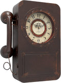 Abdurey Retro Old Telephone Wall Clock with Hidden Safe, Battery Operated Quartz Metal Wall Clocks, Large Rectangular Vintage Decor Clocks, for Farmhouse, Living Room(16" H x 12" W x 4" D)