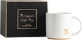 COLLECTIVE HOME - Monogram Ceramic Mugs, 15 oz Golden Initial Coffee Cups, Elegant Alphabet Tea Mugs, Elegant Personalized Mug with Gift Box, Luxurious Cups for Office and Home (x)