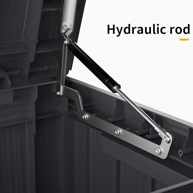 85 Gallon Deck Box Waterproof,Outdoor Storage Box Lockable for Patio Cushions,Garden Tools,Pool Accessories with Hydraulic Rod, UV-Resistant and Durable for Patio,Garden Use