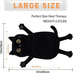 Large Microwave Heating Pad with Washable Cover 21 * 12" Microwavable Heating Pads for Cramps, Back, Neck Shoulder Pain Relief, Cordless Weighted Moist Heat Pack, Black Cat
