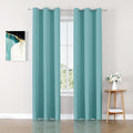 ChrisDowa Blackout Curtains 72 inches Long for Bedroom - 2 Panels Set Grommet Thermal Insulated Room Darkening Curtains for Living Room (Aqua, 42 x 72 Inch)