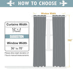 ChrisDowa Room Darkening Curtains 102 Inches Long 2 Panels Set for Living Room, Grommet Thermal Insulated Blackout Curtains for Bedroom (Greyish White, 52 x 102 Inch)