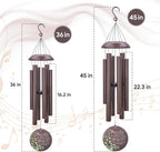Sympathy Wind Chimes, Personalized Wind Chime for Loss of Loved Father/Mother/Lover, Commemorative Sympathy Bereavement Condolences Gifts for Funeral (36inch)