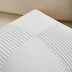 Fancy Homi 2 Packs Pure White Decorative Throw Pillow Covers 22x22 Inch for Living Room Couch Bed, Rustic Farmhouse Boho Home Decor, Soft Corss Corduroy Patchwork Accent Square Cushion Case 55x55 cm
