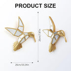 Vintage Wall Sculpture Animals Gold Bird Mirrors - Gold Resin Hummingbird and Glass Wall Decor, Perfect for Victorian and European Themed Homes