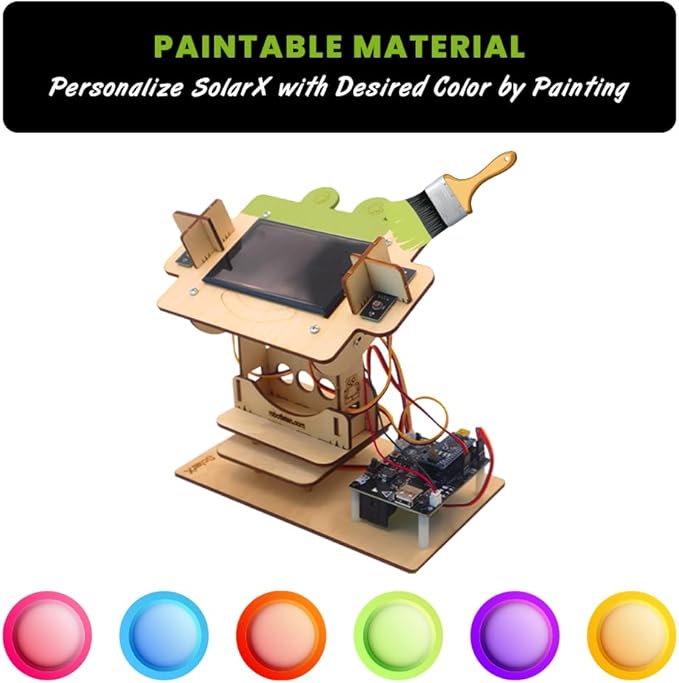 SolarX V2: Sun-Tracking Solar Panel DIY Kit with Arduino Nano, Solar Sun Tracker Sytem with Electronic Components, Educational Sun Tracker Kit, Solar Coding Kit
