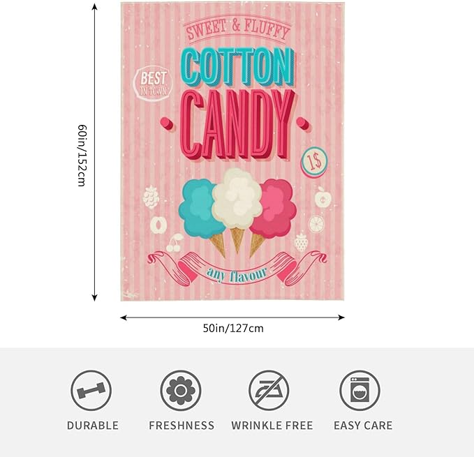 HGOD DESIGNS Candy Throw Blanket Sweet and Colorful Candy Pink Blanket Super Soft Flannel Throw Blanket Lightweight Plush Fuzzy Bed Blanket for Bedding Sofa and Travel 50"X60"