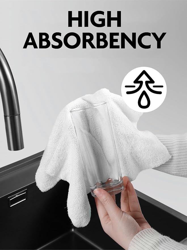 Fantasticlean Microfiber Cleaning Cloth Roll -75 Pack, Tear Away Microfiber Towels, 12" x 12", Reusable, Washable, Scratch Free, Ultra Absorbent Dish Rags for Car, Home, Garage or Shop (White)