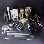 22-Piece Cocktail Shaker Set, 25/20oz Bartender Kit, Bartending Stainless Steel Bar Tools Sets for Drink Mixing, Boston Cocktail Shakers with Stand Recipes Booklet (Rose Copper-25-20oz)