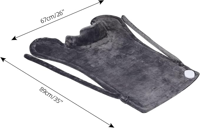 Ruqiji 26" x 35" Neck&Shoulder&Back Heating Pad with12 Temperature Settings, Pain Relief for Back/Neck/Shoulders/Menstrual Pain, Christmas Gifts for Women Men Mom Dad-Dark Grey