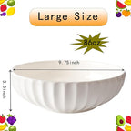Ceramic Fruit Bowl for Home Kitchen Decor, 10" Large Fruit Basket,Decorative Fruit Storage for Table Countertop, Fruit and Vegetable Holder