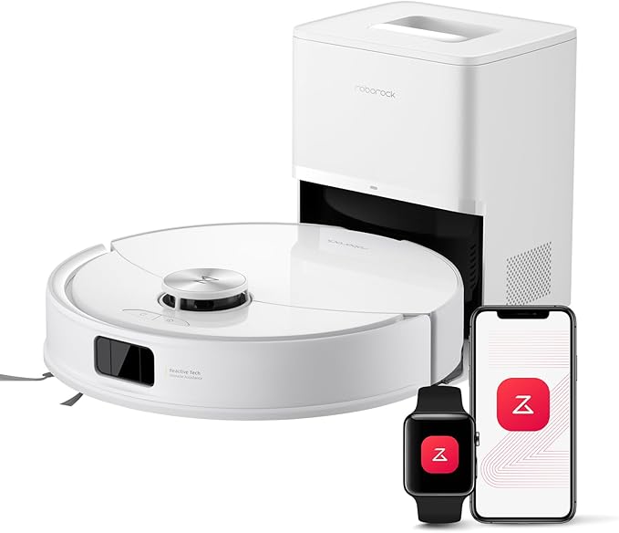 roborock Q10 S5+ Robot Vacuum and Mop with Self-Emptying, 10,000Pa Suction, Upgraded from Q8 max+, Obstacle Avoidance, Sonic Mopping, Dual Anti-Tangle Design, Auto Mop Lifting, Ideal for Pet Hair