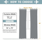 ChrisDowa Blackout Curtains 90 Inches Long 2 Panels Set for Living Room, Grommet Thermal Insulated Room Darkening Curtains for Bedroom (Stone Blue, 52 x 90 Inch)