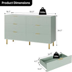 GAOMON 6 Drawer Dresser, Wood Chest of Drawers Organizer Storage with Gold Handle, Large Storage Cabinet, Modern Design Dresser for Bedroom, Living Room, Closet, Hallway, Entryway, Green