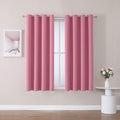 ChrisDowa Grommet Room Darkening Curtains for Bedroom and Living Room - 2 Panels Set Thermal Insulated Blackout Curtains (Pink, 52W x 45L)