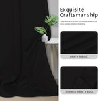 Easy-Going Blackout Curtains - Thermal Insulated Grommet Window Drapes 42x95 Black