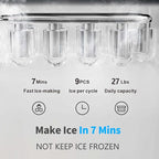 Hot and Cold Water Dispenser with Ice Maker for 5 Gallon Bottle Water Cooler Dispenser Built-in Ice Maker 27 lbs in 24 hrs with Child Safety Lock