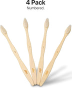 Sea Turtle Plant-Based Bristles, Bamboo Toothbrushes, Soft Natural Toothbrush for Adults (4 Pack)