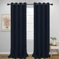 Easy-Going Blackout Curtains for Bedroom, Solid Thermal Insulated Grommet and Noise Reduction Window Drapes, Room Darkening Curtains for Living Room, 2 Panels (52x96 in,Navy)