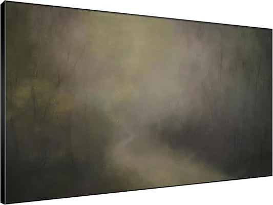 SIGNWIN 46"x72" Extra Large Framed Wall Art Muted Forest Path Soft Misty Woodland Scene Illustration for Home Living Room Bedroom Decor (Frame Assembly Required)
