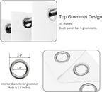 Easy-Going Curtains for Bedroom, Solid Thermal Insulated Grommet and Noise Reduction Window Drapes, Room Curtains for Living Room, 2 Panels (34x54 in, White)