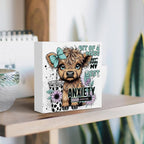 Highland Cow Western Sunflower Decor, Highland Cow Gifts for women, Highland Cow Baby Decor, Highland Cow Nursery Decor, Wooden Box Decor Sign for Home Farmhouse Office Living Room Table Shelf Tiered