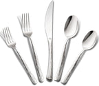 Aisoso 60-Piece High-End Silverware Set with Stone Patterned Handle Mirror Finished Stainless Steel Serving Utensils for 12, Durability and Dishwasher Safe for Home, Restaurant, Weddings