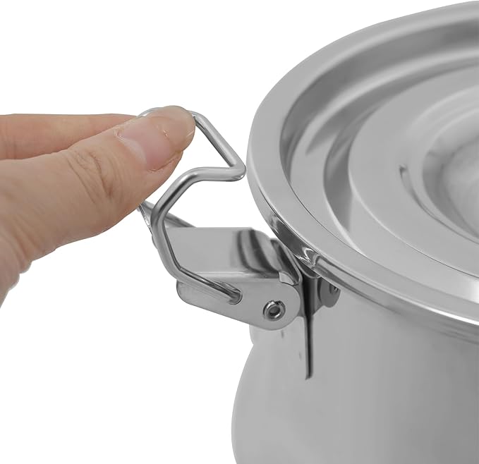 Stainless Steel Milk Can, 201 Stainless Steel Pail 1Gal Milk Can with Sealed Lid, 5L Hanging Lid Metal Milk Jug Bucket for Oil Tea Wine