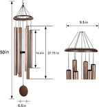 50 Inch Wind Chimes for Outside Deep Tone Large Sound Church Bell Rings Memorial Mother Day Copper Vein Thickness of Tube 3.6mm Taiwan Made