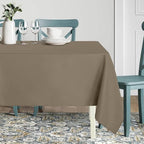 sancua Rectangle Tablecloth - 54 x 120 Inch - Stain and Wrinkle Resistant Washable Polyester Table Cloth, Decorative Fabric Table Cover for Dining Tables, Buffet Parties and Camping, Taupe