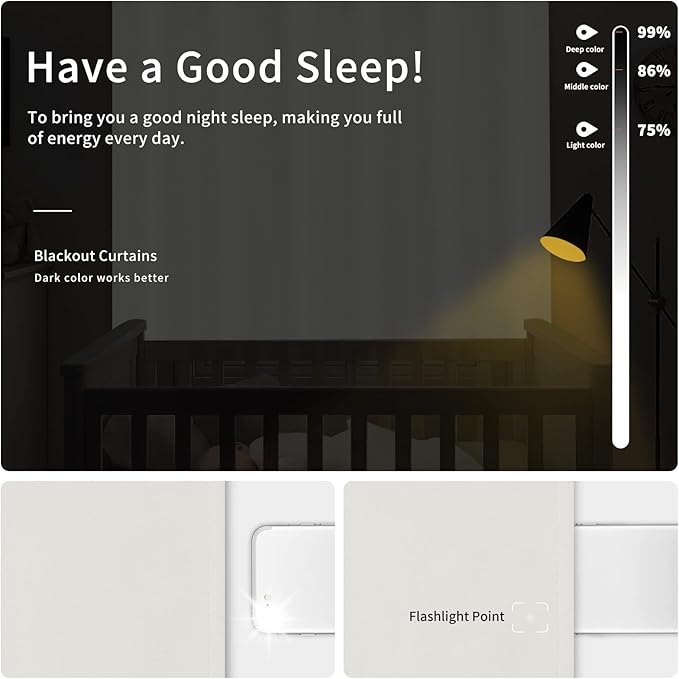 Easy-Going Blackout Curtains for Bedroom, Solid Thermal Insulated Grommet and Noise Reduction Window Drapes, Room Darkening Curtains for Living Room, 2 Panels (34x63 in, Ivory)