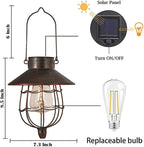 YAKii 2 Pack Solar Lantern Hanging Waterproof Outdoor Metal Solar Lamp with Warm White Light Decorate for Yard Garden Pathway Patio Porch Decor (Antique Copper)
