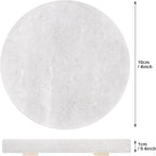 White Marble Coasters with Bling Particles, Set of 6 - Natural Marble Stone Drink Coaster with Protective Silicone Feet, 4 inch Diameter, 0.4 inch Thick - Heat-Resistant Coasters for Coffee Table