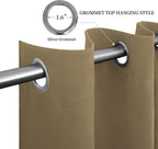 Easy-Going Blackout Curtains for Bedroom, Solid Thermal Insulated Grommet and Noise Reduction Window Drapes, Room Darkening Curtains for Living Room, 2 Panels (52x108 in,Tan)