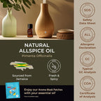 Gya Labs Allspice Essential Oil for Diffuser & Skin - 0.34 Fl Oz - 100% Pure Natural Allspice Oil for Skin, Homemade Items & Candle Making Scent