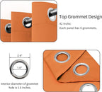 Easy-Going Blackout Curtains for Bedroom, Solid Thermal Insulated Grommet and Noise Reduction Window Drapes, Room Darkening Curtains for Living Room, 2 Panels(42x84 in, Orange)