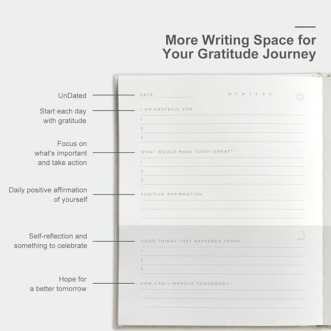 And Per Se Gratitude Journal – Five Minutes a Day to Cultivate Mindfulness, Happiness, Positive Vibes, Affirmations & Self-Reflection – Undated Daily Gratitude Journal for Women & Men (Beige)