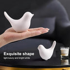 Notakia Small White Birds Statues Home Decor Modern Style Decorative Ornaments for Living Room, Bedroom, Office Desktop, Cabinets (2Pcs White Birds)