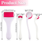 2 Pcs Muscle Roller Stick Fascia Body Cellulite Face Muscle Massage Roller Manual Massage Tools for Muscles Relief Neck Arm Back Leg Body Roller Deep Trigger Points Release Roller (White, Rosy)