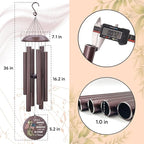 36inch Personalized Wind Chimes, Memorial Wind Chimes for US Veteran, Wind Chime for Loss of Loved Dad/Mom, Sympathy Memorial Gifts, Thank You Veteran Solider, Outdoor Decor