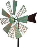 Viveta Wind Spinners Outdoor,13”Kinetic Wind Spinner Metal Vintage Windmill for Outdoor Garden Patio Yard Decor,Green