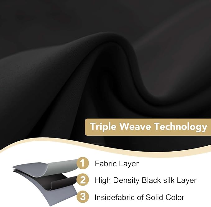 H.VERSAILTEX 100% Blackout Curtains - 84 Inch Long Thermal Insulated Curtains & Drapes With Grommet for Bedroom, Living Room, Bathroom