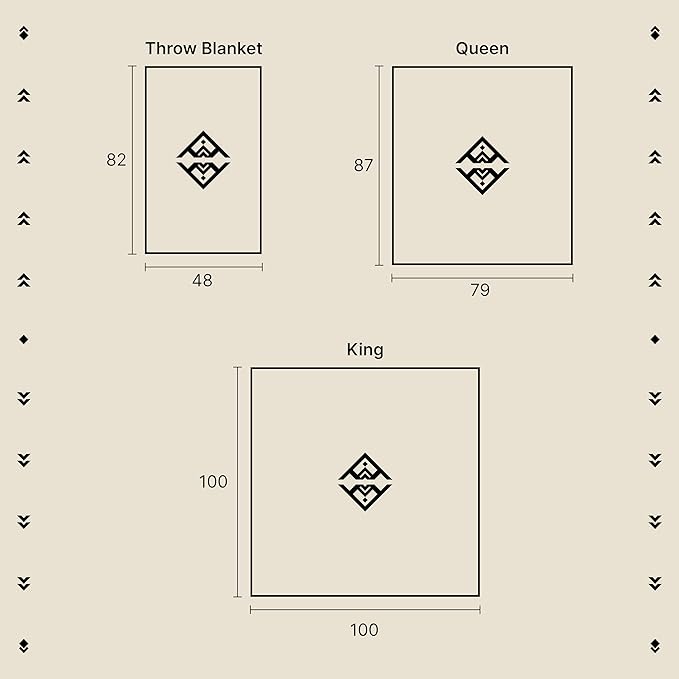 Inca Aztec Throw, Queen, King Blanket | Southwest Indian Navajo Boho Style | Native Cover for Camping, Bedding, Couch, Vanlife | Faux Alpaca, Lightweight, Hypoallergenic (Kocha Blue, Queen)