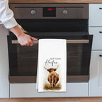 Not Today Heifer Highland Cow Hand Towels for Farmhouse Kitchen Bathroom Decor | Funny Waffle Weave Microfiber Dish Towel Western Gift