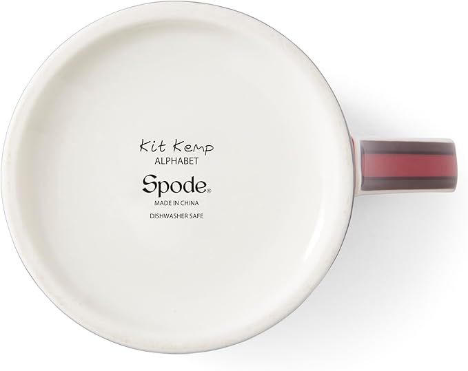 Spode Kit Kemp Alphabet Mug - Letter A Monogram in Fine China, 12oz Ceramic Coffee Cup for Hot Drinks, Personalized Drinkware for Unique Gifts, Dishwasher Safe Tea or Coffee Mug - Gift Box Included