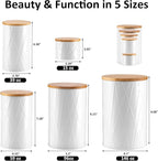 White Canister Sets for Kitchen Counter, Kitchen Canisters Set of 6, Flour and Sugar Containers, Coffee and Tea Storage, Modern Farmhouse Kitchen Decor